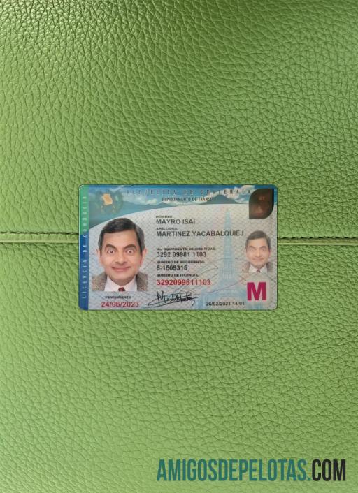 Carteira de motorista da Guatemala 2021 presente fotolook frente modelo